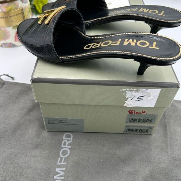 Women's Tom Ford crocodile effect slides size 36.5 made in Italy - Picture 5 of 9
